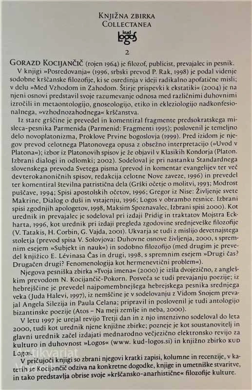 Gorazd Kocijančič, TISTIM ZUNAJ, Eksoterični zapisi 1990-2003