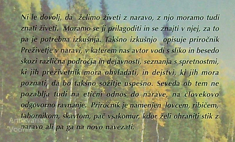 PREŽIVETJE V NARAVI, Andrej Dvoršak