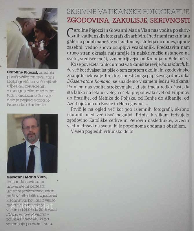 SKRIVNE VATIKANSKE FOTOGRAFIJE, Caroline Pigozzi in Giovanni Maria Vian