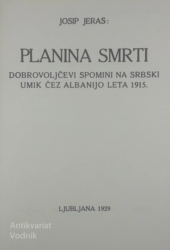 PLANINA SMRTI, Josip Jeras