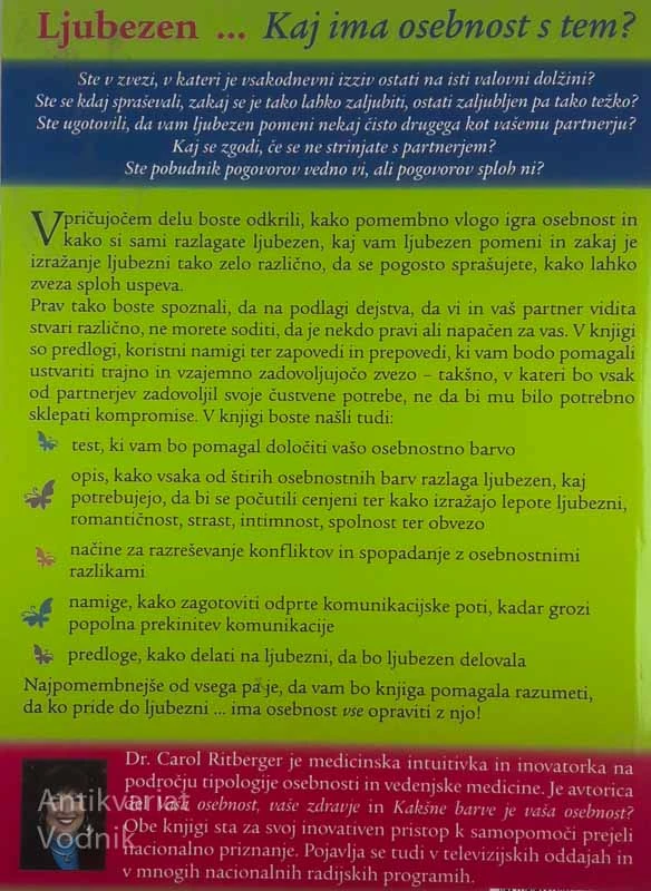 LJUBEZEN; KAJ IMA OSEBNOST S TEM?, Carol Ritberger
