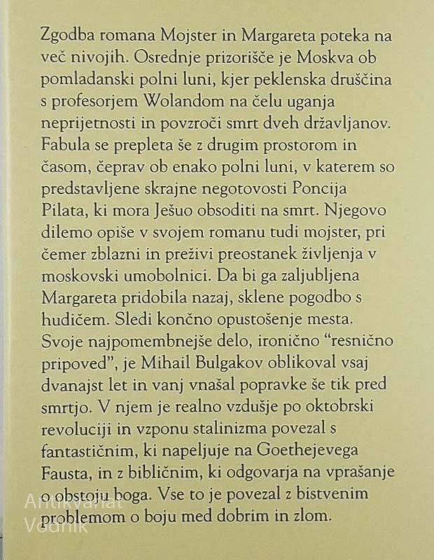 MOJSTER IN MARGARETA, Mihail A. Bulgakov