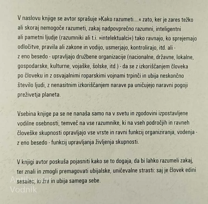 KAKO RAZUMETI NERAZUMNOST VLADAJOČIH RAZUMNIKOV, Slavko Podmenik