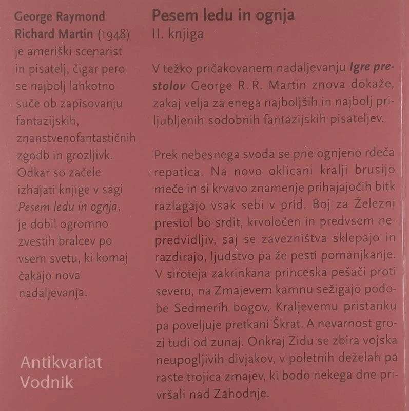 SPOPAD KRALJEV, George R. R. Martin (Pesem ledu in ognja II.)
