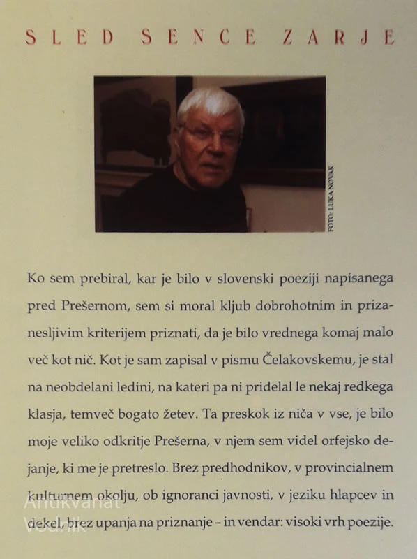 SLED SENCE ZARJE, Kajetan Kovič