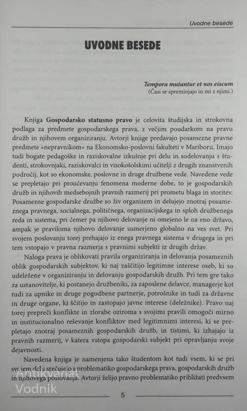 GOSPODARSKO STATUSNO PRAVO, uredil D. Jovanovič