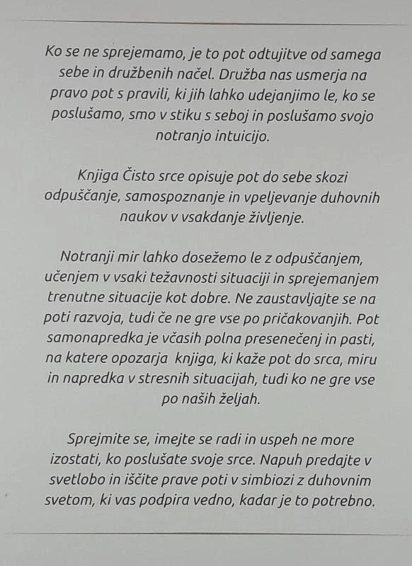 ČISTO SRCE; Ideal notranje lepote, Sandi Dolinar