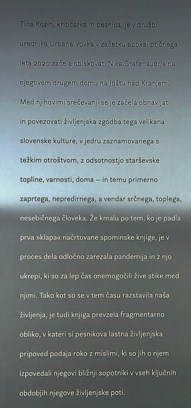 NIKO GRAFENAUER; PLASTI ODZIDANIH DALJAV, Tina Kozin
