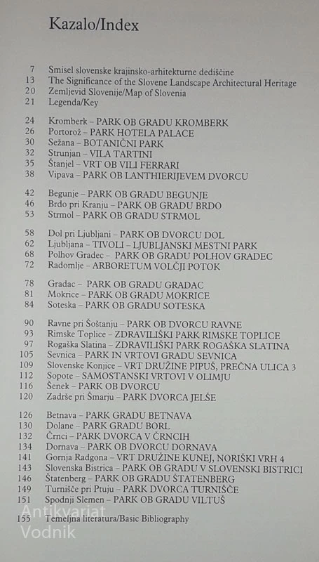 ZGODOVINSKI PARKI IN VRTOVI V SLOVENIJI