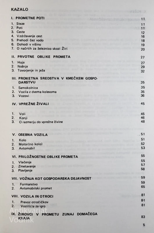 PROMET NA ŽIROVSKEM, etnološki vidik, Marija Stanonik