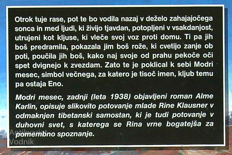 MODRI MESEC, Alma M. Karlin