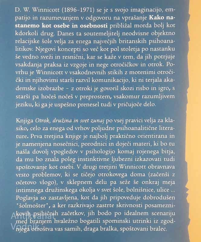 OTROK, DRUŽINA IN SVET ZUNAJ, D. W. Winnicott