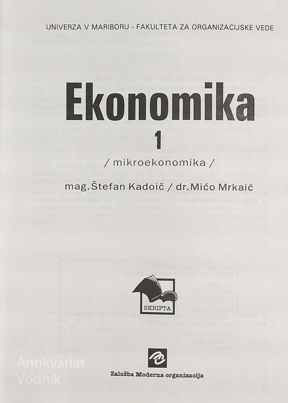 EKONOMIKA 1; MIKROEKONOMIKA, Štefan Kadoič in Mićo Mrkaić