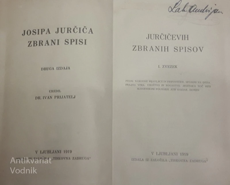 IZBRANI SPISI, Josip Jurčič (1 – 5)