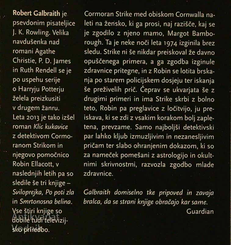 NEMIRNA KRI, Robert Galbraith