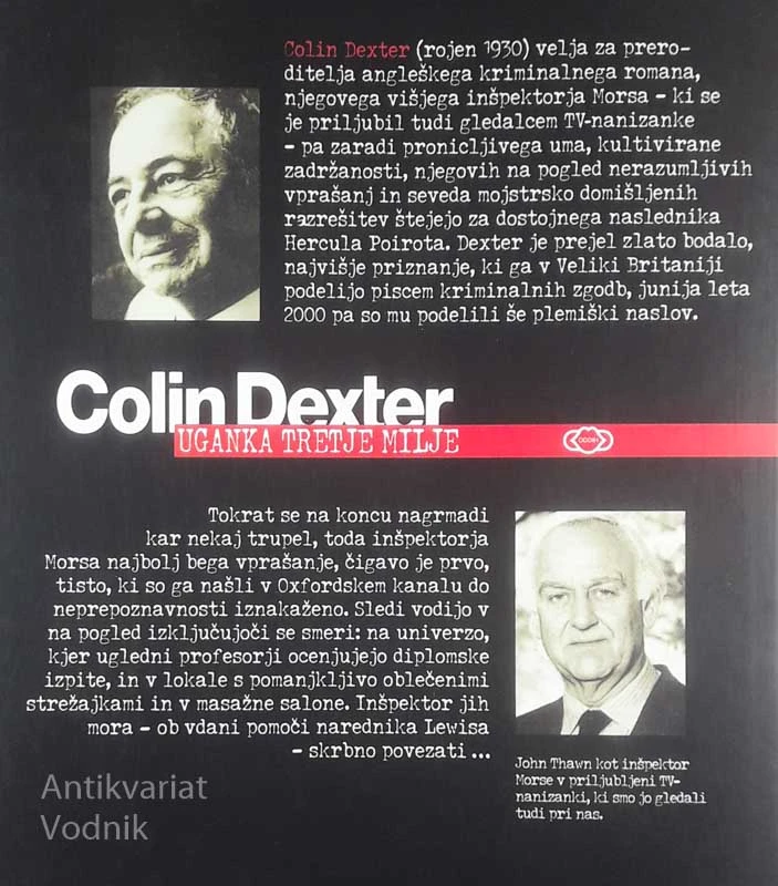 UGANKA TRETJE MILJE, Colin Dexter