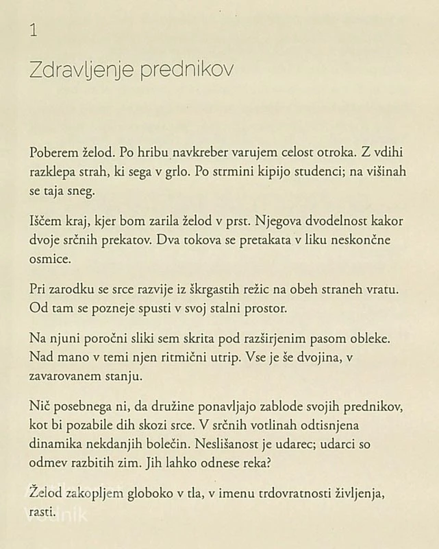 ZDRAVLJENJE PREDNIKOV, Miriam Drev