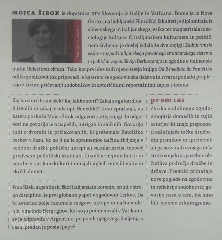 OD BENEDIKTA DO FRANČIŠKA; REVOLUCIJA V RIMOKATOLIŠKI CERKVI, Mojca Širok