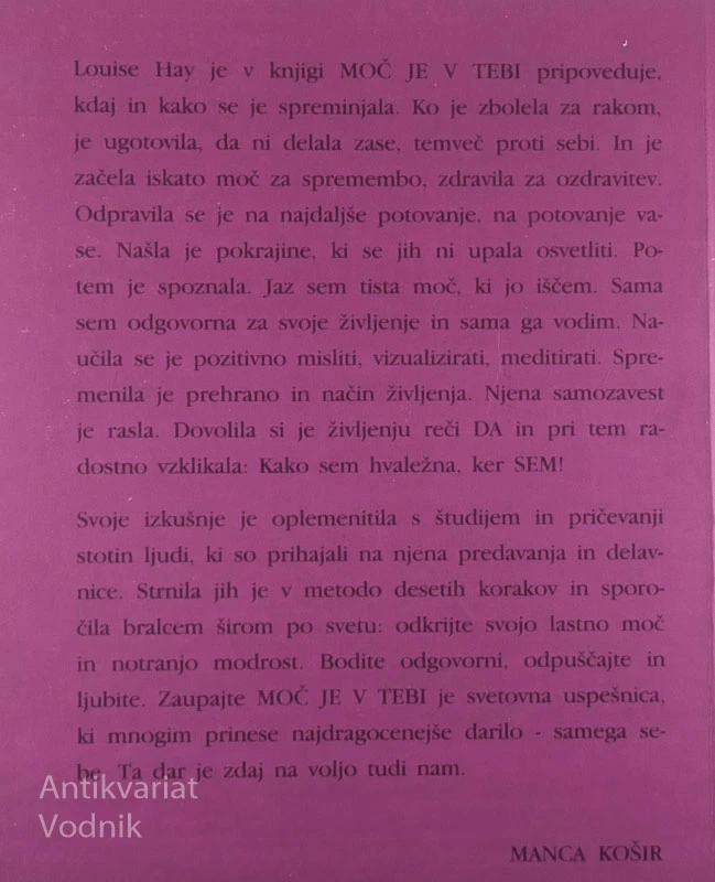 MOČ JE V TEBI, Louise L. Hay