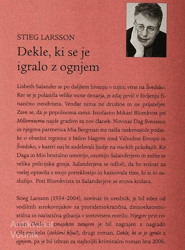 DEKLE, KI SE JE IGRALO Z OGNJEM, Stieg Larsson