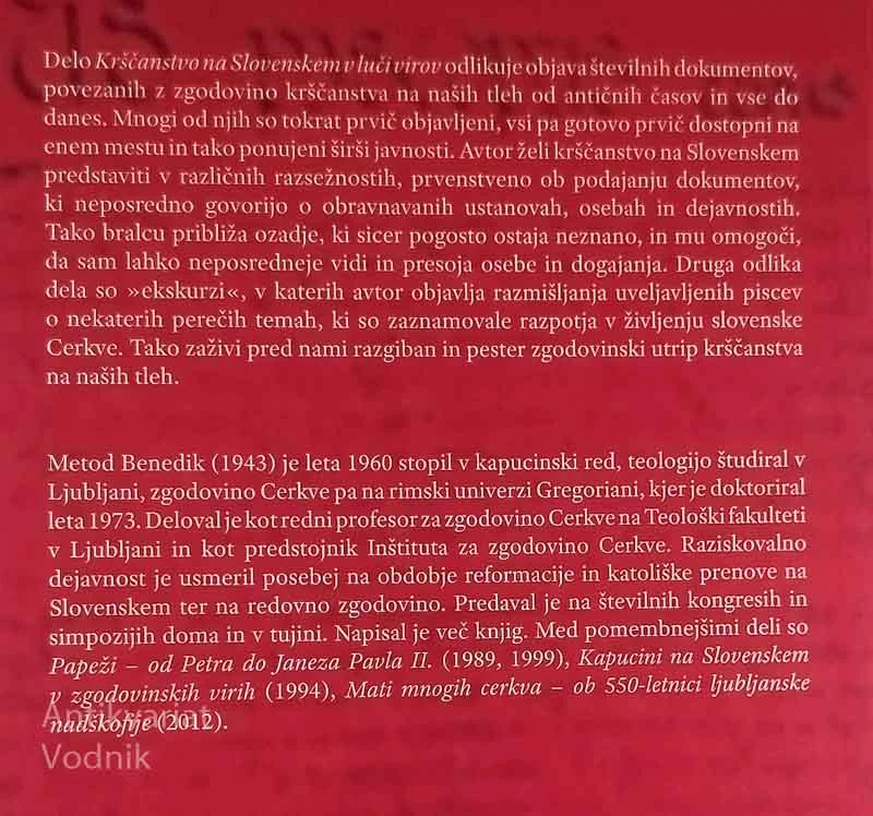 KRŠČANSTVO NA SLOVENSKEM V LUČI VIROV, Metod Benedik