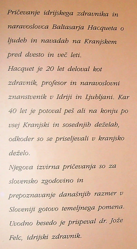 VENETI – ILIRI – SLOVANI, B. Hacquet