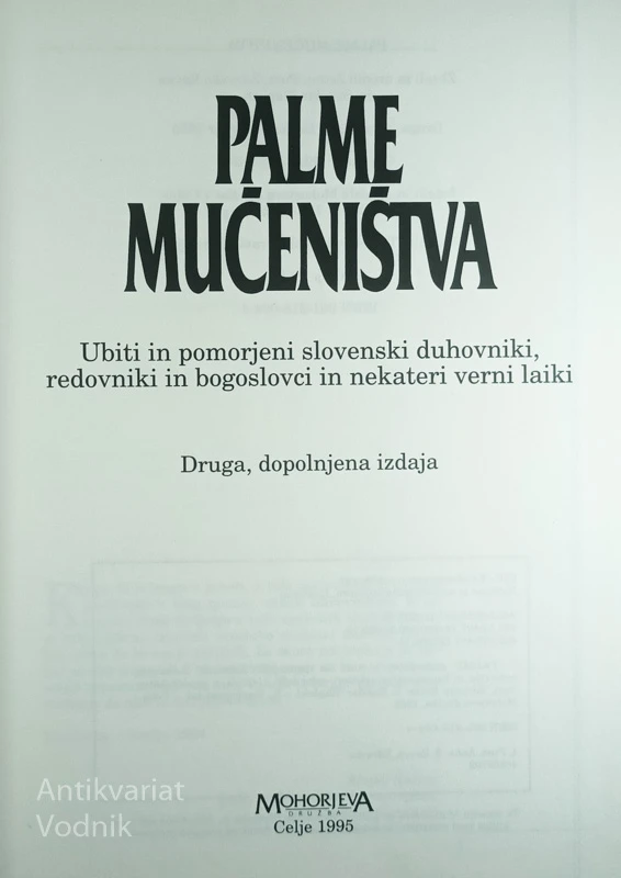 PALME MUČENIŠTVA, več avtorjev