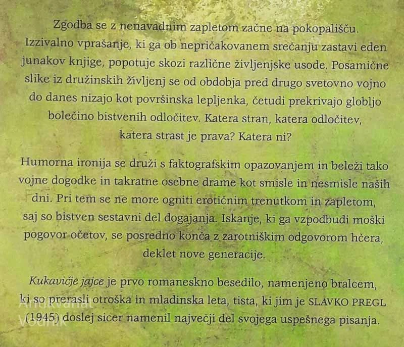 KUKAVIČJE JAJCE, Slavko Pregl
