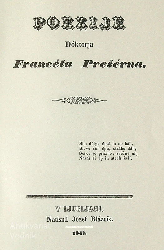 POEZIJE DOKTORJA FRANCETA PREŠERNA