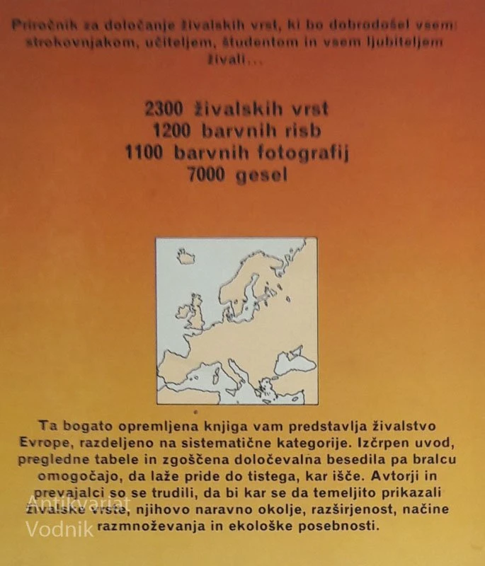 ŽIVALSTVO EVROPE: priročnik za določanje živalskih vrst, H. Garms & L. Borm