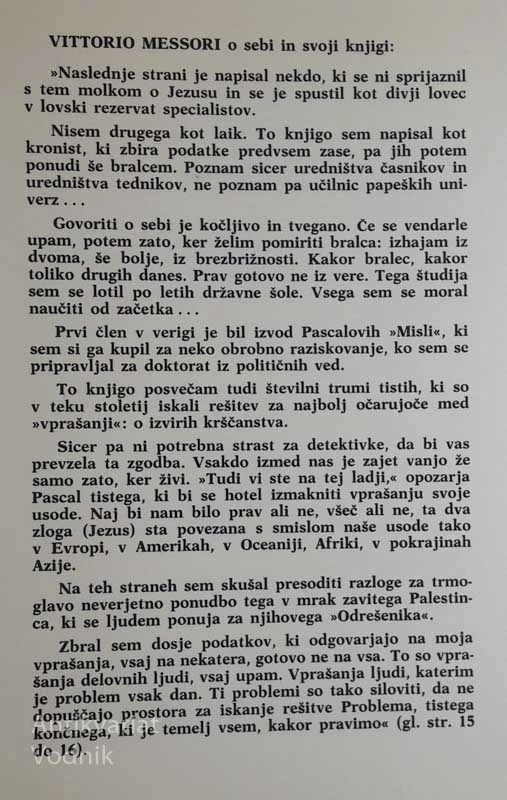 KDO JE JEZUS, Vittorio Messori