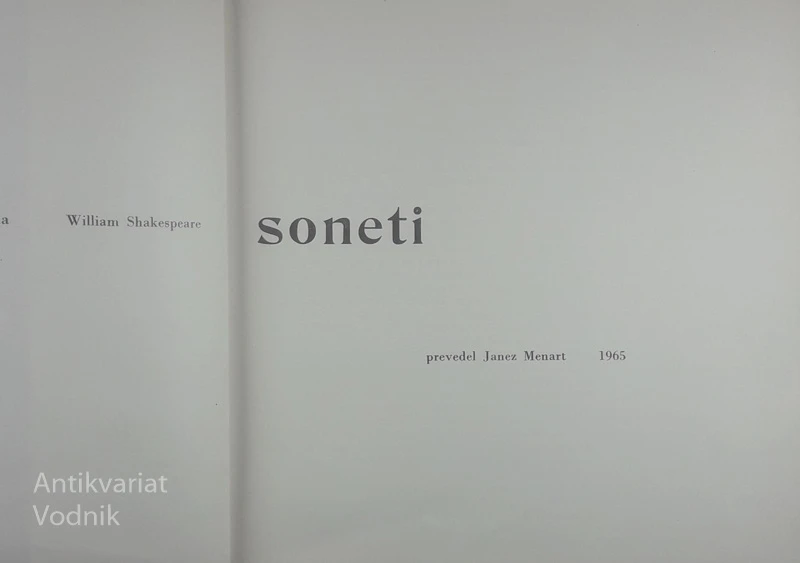 WILLIAM SHAKESPEARE – SONETI