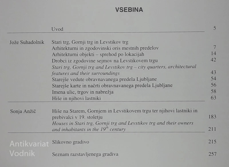 STARI TRG, GORNJI TRG IN LEVSTIKOV TRG, več avtorjev