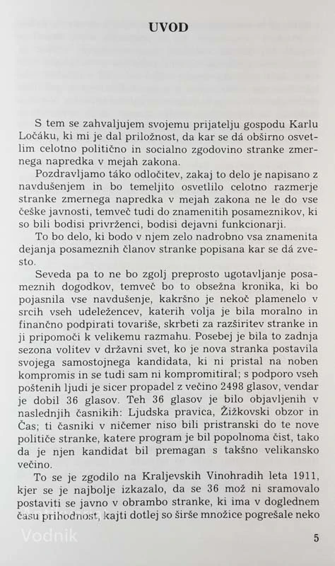 Jaroslav Hašek, POLITIČNA IN SOCILANA ZGODOVINA STRANKE ZMERNEGA NAPREDKA V MEJAH ZAKONA
