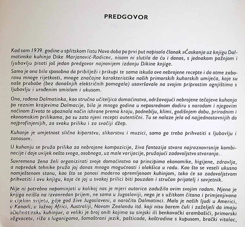DALMATINSKA KUHINJA, Dika Marjanović-Radica (v hrvaščini)