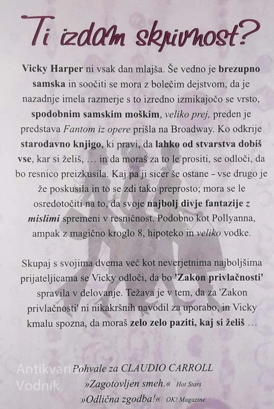 TI IZDAM SKRIVNOST?, Claudia Carroll