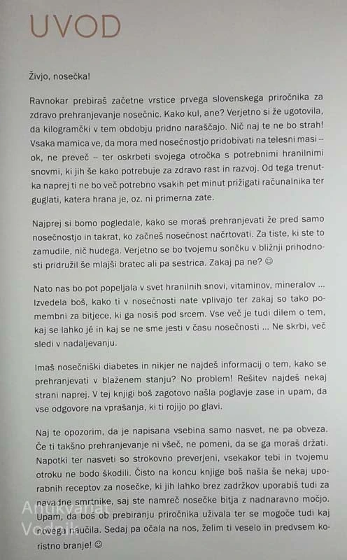 ZDRAVA PREHRANA ZA NOSEČKE, Urška Pavčnik
