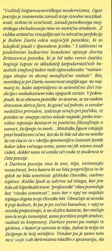 PESMI O ŽIVLJENJU IN UPANJU, Ruben Dario