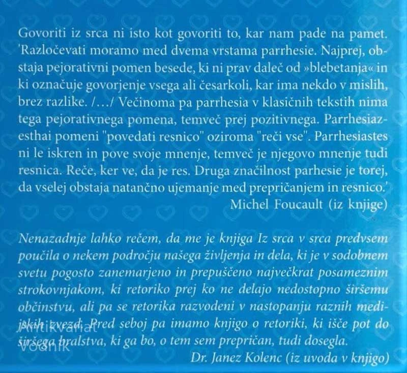 IZ SRCA … V SRCA, Uvod v govorništvo Peter Amalietti