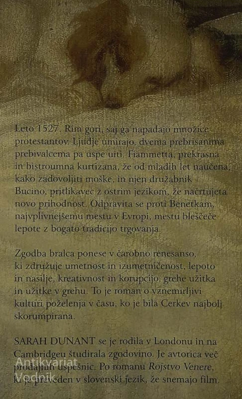 V DRUŽBI KURTIZANE, Sarah Dunant