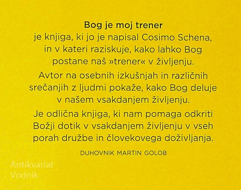 BOG JE MOJ TRENER, Cosimo Schena