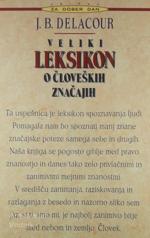 VELIKI LEKSIKON O ČLOVEŠKIH ZNAČAJIH, J. B. Delacour