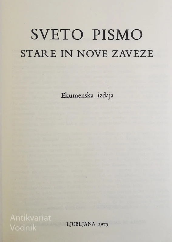 SVETO PISMO stare in nove zaveze, Ekumenska izdaja