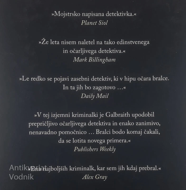 KLIC KUKAVICE, Robert Galbraith