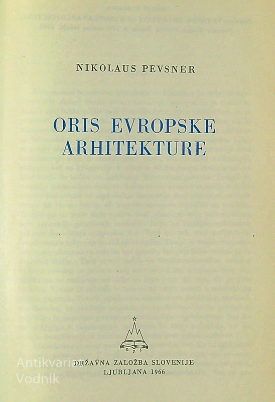 ORIS EVROPSKE ARHITEKTURE, Nikolaus Pevsner