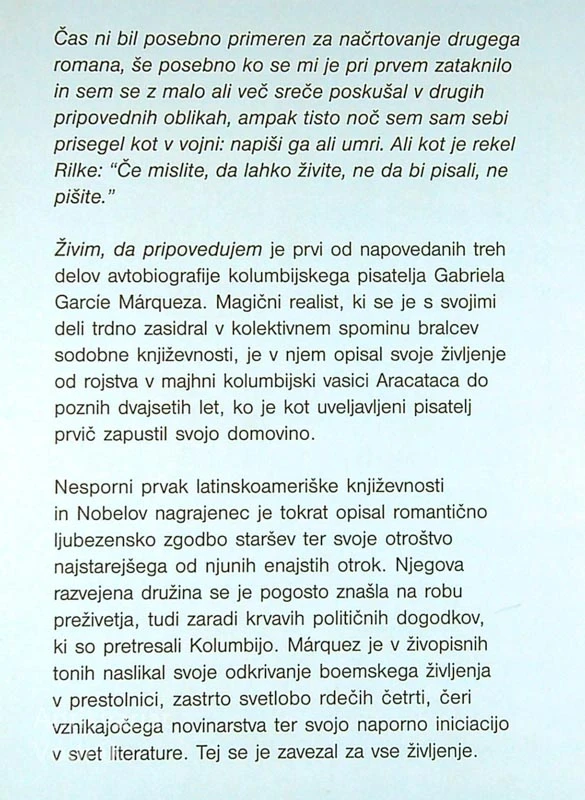 ŽIVIM, DA PRIPOVEDUJEM, Gabriel García Márquez