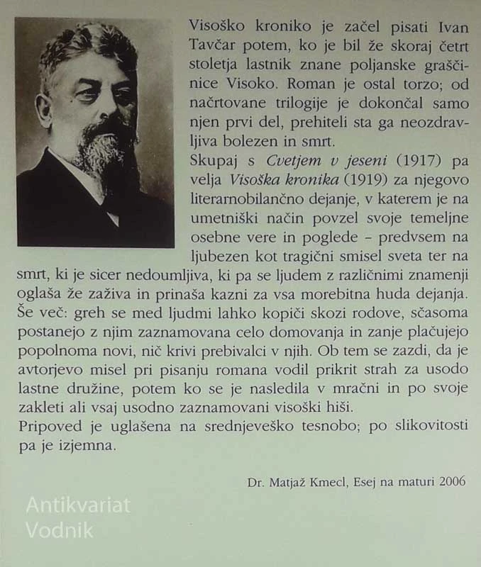 VISOŠKA KRONIKA, Ivan Tavčar
