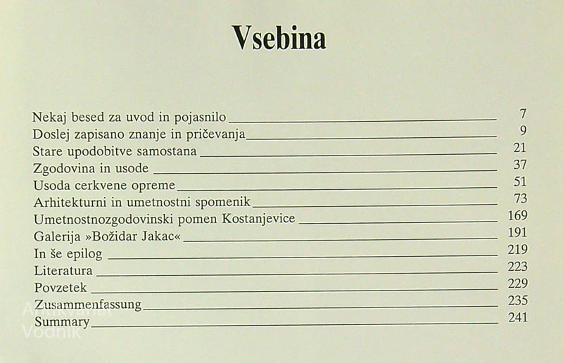 KOSTANJEVIŠKI KLOŠTER, Marijan Zadnikar