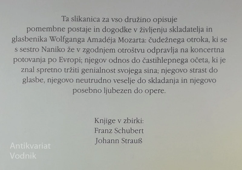 WOLFANG AMADEUS MOZART; GLASBENA SLIKANICA, Ernest A. Ekker in Doris Eisenburger