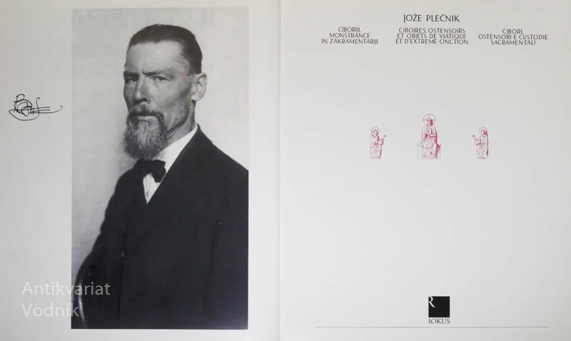 JOŽE PLEČNIK: CIBORIJI, MONAŠTRANCE IN ZAKREMENTARIJI (v treh jezikih)